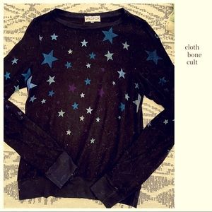 WILDFOX 💋🦊 Black w/ Multi-Colored Stars SWEATSHIRT